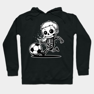 Kids Skeleton Soccer Graphic Halloween Sport Costume Hoodie